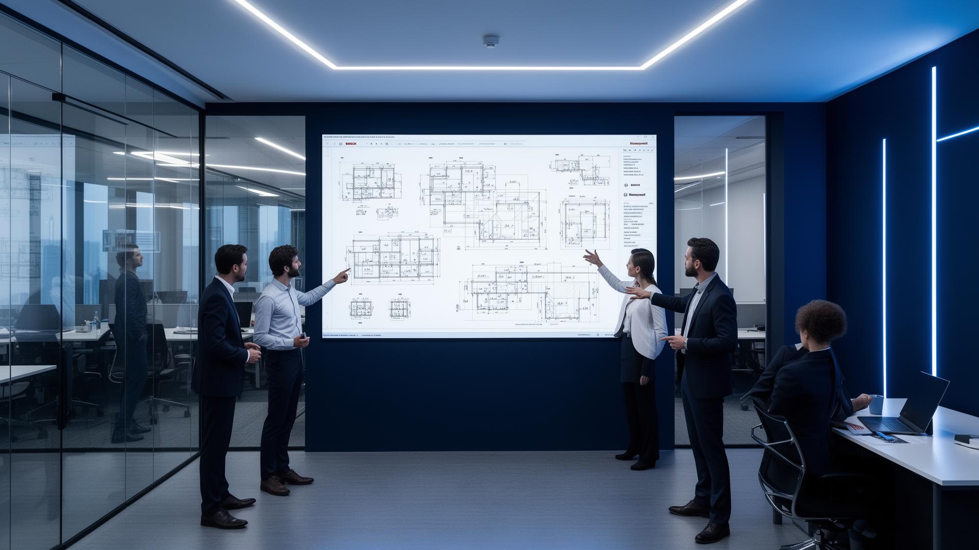 Secure Vision engineering team reviewing project design